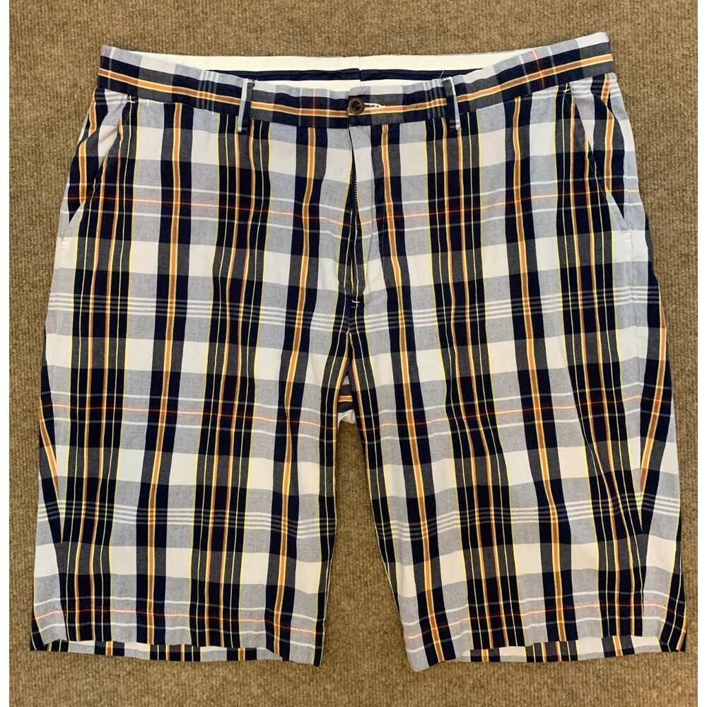Polo Ralph Lauren Shorts Mens 38 Flat Front Chino Plaid Cotton 90s Preppy